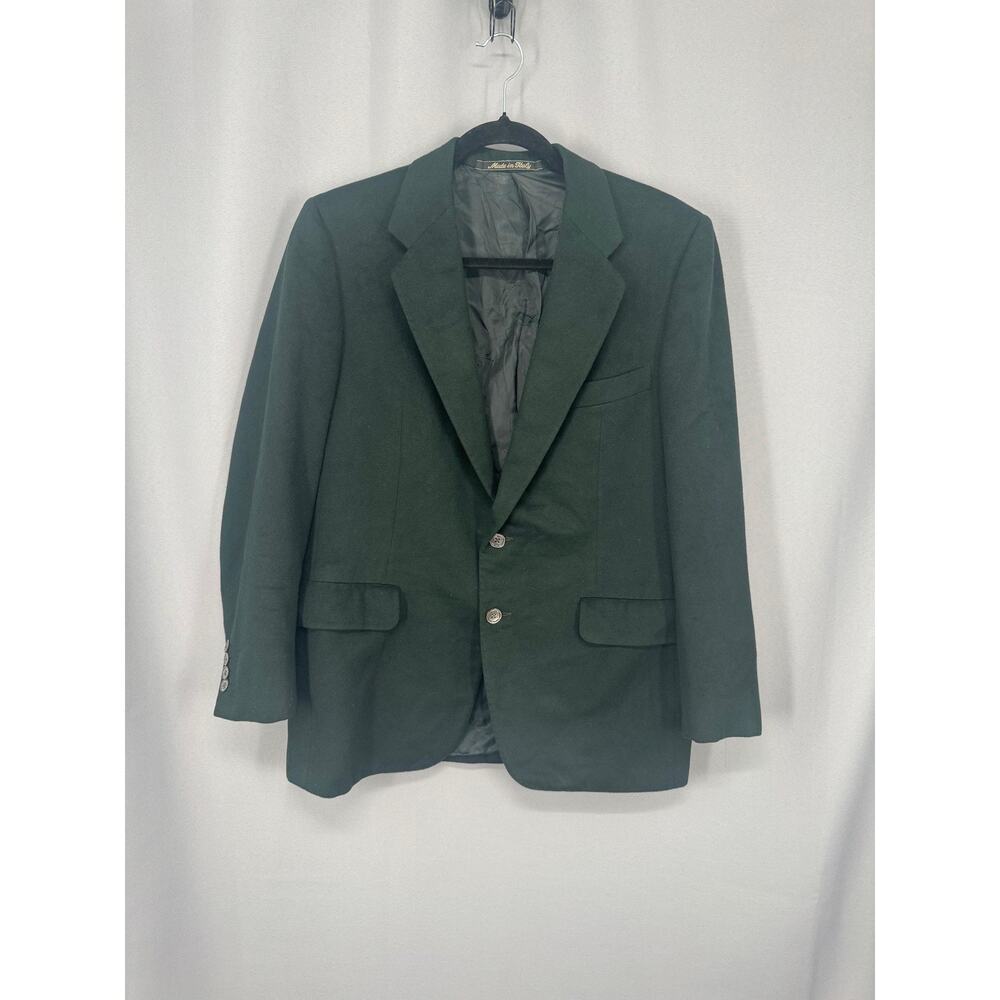 Bijan Blazer Womens M Green 100% Cashmere Made In Italy Formal Sport Coat